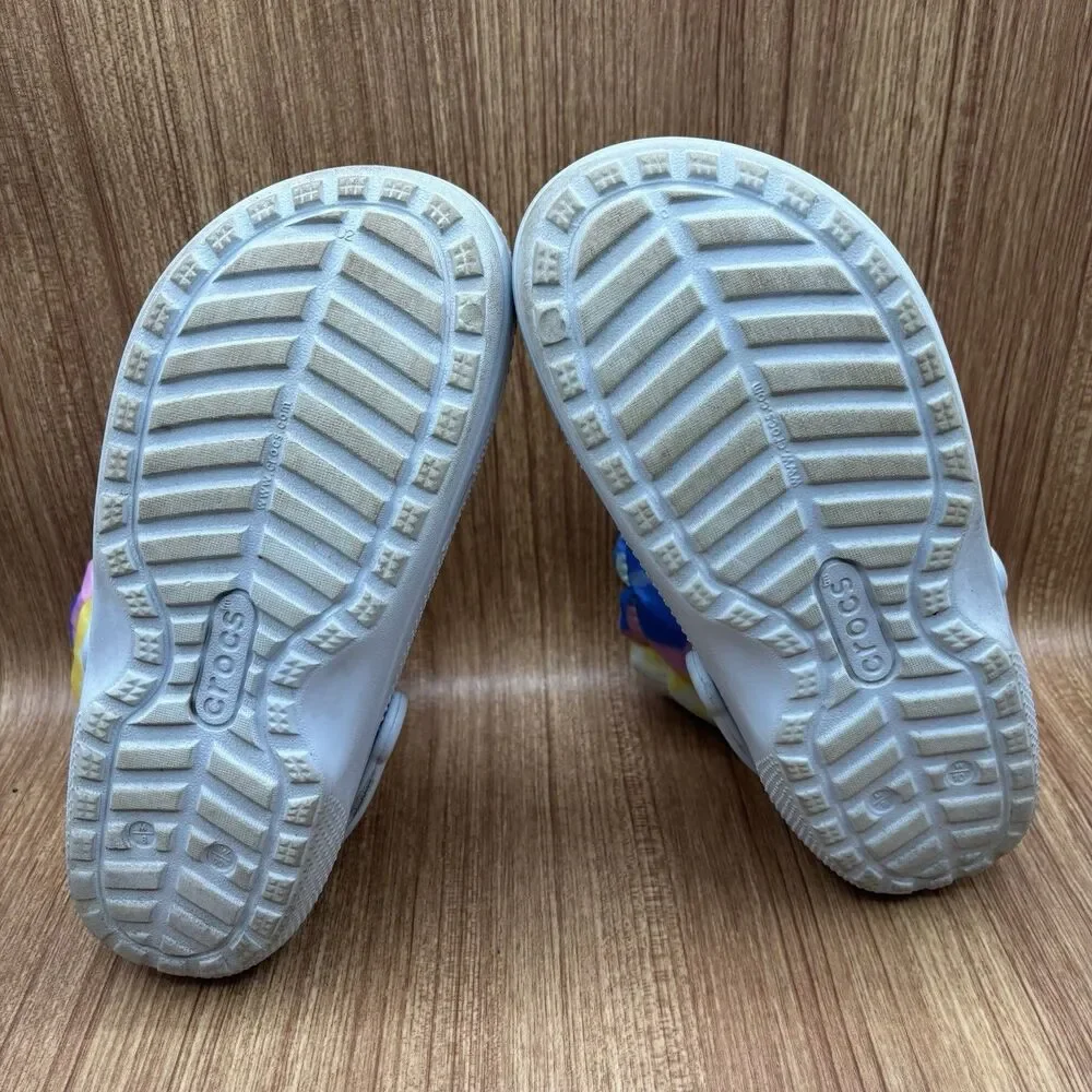Crocs‎ Boots Neo-Puff Tie Dye Light Blue Fleece Lined Women’s Size 10 Or Men’s 8